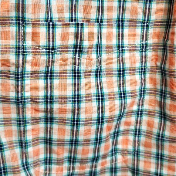 WRANGLER Riata Red & Navy Plaid SS Button Down Western Shirt Boys XXL (18-20) - Picture 2 of 5